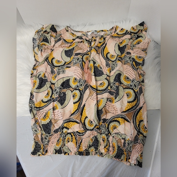 Rose & Olive Multicolor Floral Blouse, Size Large - Picture 5 of 5